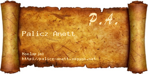 Palicz Anett névjegykártya