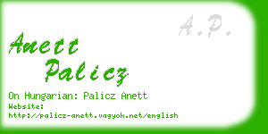 anett palicz business card